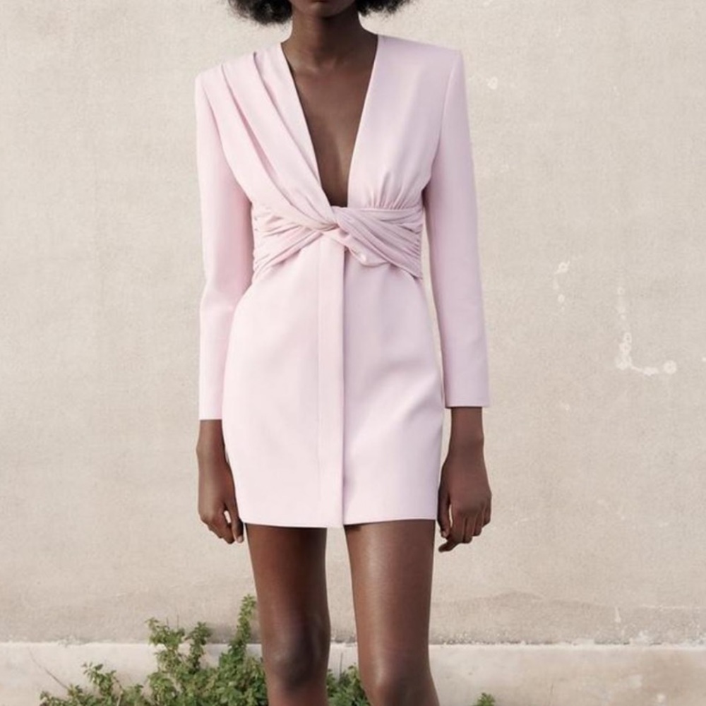 Zara pink blazer dress